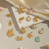 Wholesale Small Animal Accessories Pendant Ocean Style High End Cute Elegant Stainless Steel Waterproof With Sea Life Pattern Pvd Vacuum Real Gold Electroplating