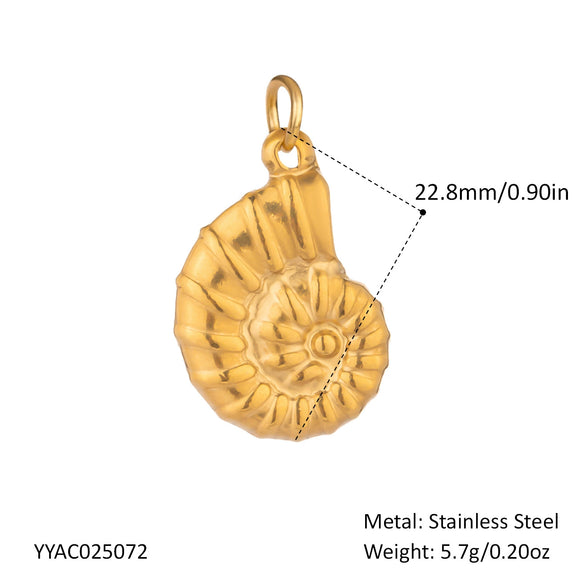 Wholesale Small Animal Accessories Pendant Ocean Style High End Cute Elegant Stainless Steel Waterproof With Sea Life Pattern Pvd Vacuum Real Gold Electroplating