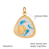 Wholesale Small Animal Accessories Pendant Ocean Style High End Cute Elegant Stainless Steel Waterproof With Sea Life Pattern Pvd Vacuum Real Gold Electroplating