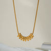 Wholesale Small Beaded Snake Chain Stainless Steel Necklace For Women With Geometric Design And Pvd Furnace Vacuum Real Gold Plating