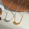 Wholesale Small Beaded Snake Chain Stainless Steel Necklace For Women With Geometric Design And Pvd Furnace Vacuum Real Gold Plating
