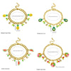 Wholesale Small Fresh Cartoon Fruit Pendant Stainless Steel Bracelet With Color Oil And Electroplating