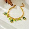 Wholesale Small Fresh Cartoon Fruit Pendant Stainless Steel Bracelet With Color Oil And Electroplating