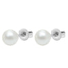 Wholesale Small Fresh Simple Natural Pearl Titanium Steel Geometric Earrings