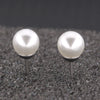 Wholesale Small Fresh Simple Natural Pearl Titanium Steel Geometric Earrings