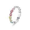 Wholesale Small Fresh Style S925 Sterling Silver Ring With Heart And Star Patterns And Dripping Glue Treatment For Women