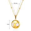 Wholesale Small Fresh White Sea Shell Star Moon Stainless Steel 18K Gold Plated Butterfly Pendant Necklace Unisex