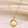 Wholesale Small Fresh White Sea Shell Star Moon Stainless Steel 18K Gold Plated Butterfly Pendant Necklace Unisex