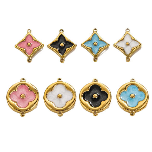 Wholesale Small Jewelry Pendant Stainless Steel Geometric Electroplated Oil Drop Craft Handmade For Necklace And Bracelet