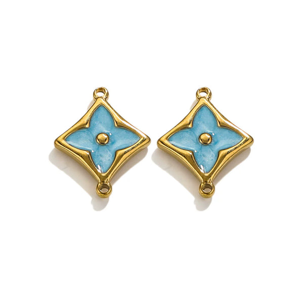Wholesale Small Jewelry Pendant Stainless Steel Geometric Electroplated Oil Drop Craft Handmade For Necklace And Bracelet
