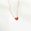 Wholesale Small Red Heart Titanium Steel Rose Gold Simple Clavicle Chain Necklace For Female With Niche Design