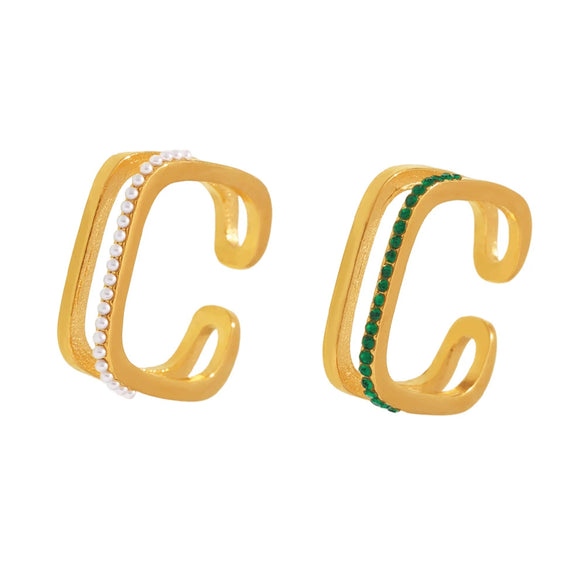 Wholesale Small Square Hollow Ring With Zircon Stainless Steel Geometric Pattern Electroplating For Women Fashion Ol Style Niche Design Sense