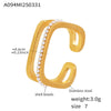 Wholesale Small Square Hollow Ring With Zircon Stainless Steel Geometric Pattern Electroplating For Women Fashion Ol Style Niche Design Sense