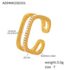 Wholesale Small Square Hollow Ring With Zircon Stainless Steel Geometric Pattern Electroplating For Women Fashion Ol Style Niche Design Sense
