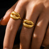 Wholesale Smile Lip Ring Titanium Steel Pvd Electroplated Opening Adjustable Ring Geometric Style