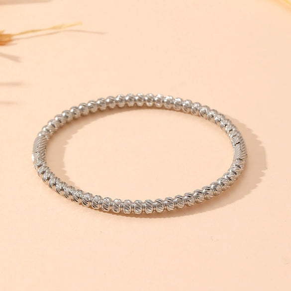 Wholesale Smooth Buckle Bamboo Style Titanium Steel Bracelet With Electroplating