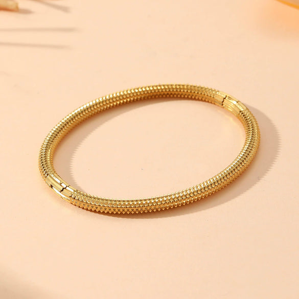 Wholesale Smooth Buckle Bamboo Style Titanium Steel Bracelet With Electroplating