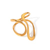 Wholesale Smooth Line Shaped Open Ring In Stainless Steel With Electroplating And Unique Line Design