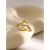 Wholesale Smooth Line Shaped Open Ring In Stainless Steel With Electroplating And Unique Line Design