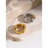 Wholesale Smooth Metal Two Piece Unisex Ring Made Of Stainless Steel With Electroplating Treatment