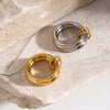 Wholesale Smooth Metal Two Piece Unisex Ring Made Of Stainless Steel With Electroplating Treatment