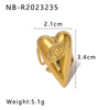 Wholesale Smooth Oversized Geometric Square Conch Stainless Steel Ring With 18K Furnace Vacuum Plating For Women