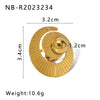 Wholesale Smooth Oversized Geometric Square Conch Stainless Steel Ring With 18K Furnace Vacuum Plating For Women