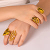 Wholesale Smooth Oversized Geometric Square Conch Stainless Steel Ring With 18K Furnace Vacuum Plating For Women
