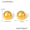 Wholesale Smooth Round Bean Shaped Niche Earrings In Titanium Steel With 18K Gold Plated Electroplating For Women