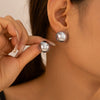 Wholesale Smooth Round Bean Shaped Niche Earrings In Titanium Steel With 18K Gold Plated Electroplating For Women