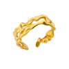 Wholesale Snake Clover Devil's Eye Ring Stainless Steel 18K Gold Plated Geometric Style Electroplating Unisex