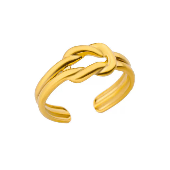 Wholesale Snake Clover Devil's Eye Ring Stainless Steel 18K Gold Plated Geometric Style Electroplating Unisex