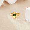 Wholesale Snake Finger Ring S925 Sterling Silver 18K Gold Natural Color Energy Crystal Jewelry Geometric Style Set With Gems