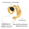 Wholesale Snake Geometric Ring High End Non Fading Adjustable Stainless Steel Hand Jewelry With Electroplating For Women