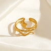 Wholesale Snake Ring Stainless Steel 18K Gold Plated Animals Zodiac Punk Style For Women