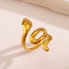 Wholesale Snake Ring Stainless Steel 18K Gold Plated Hip Hop Punk Style Opening Adjustable