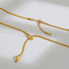 Wholesale Snake Zircon Necklace Stainless Steel Geometric Pattern Electroplated Snake Bone Chain Unisex Fashion Accessory