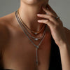Wholesale Snake Zircon Necklace Stainless Steel Geometric Pattern Electroplated Snake Bone Chain Unisex Fashion Accessory