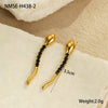 Wholesale Snake Zodiac Animal Style Stainless Steel 18K Electroplated Diamond Earrings And Necklace Set