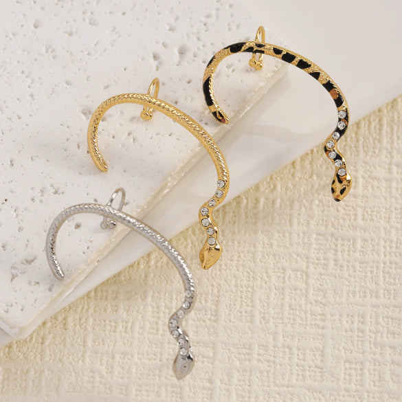 Wholesale Snakeshaped Copper Electroplated Diamondencrusted Ear Cuffs For Women