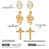 Wholesale Snakeshaped Electroplated Stainless Steel Earrings With Geometric And Zodiac Patterns For Women