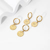 Wholesale Snakeshaped Geometric Stainless Steel 14K Gold Plated Earrings For Women