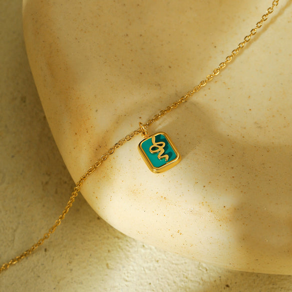 Wholesale Snakeshaped Religious Element Stainless Steel Necklace With Electroplating Treatment