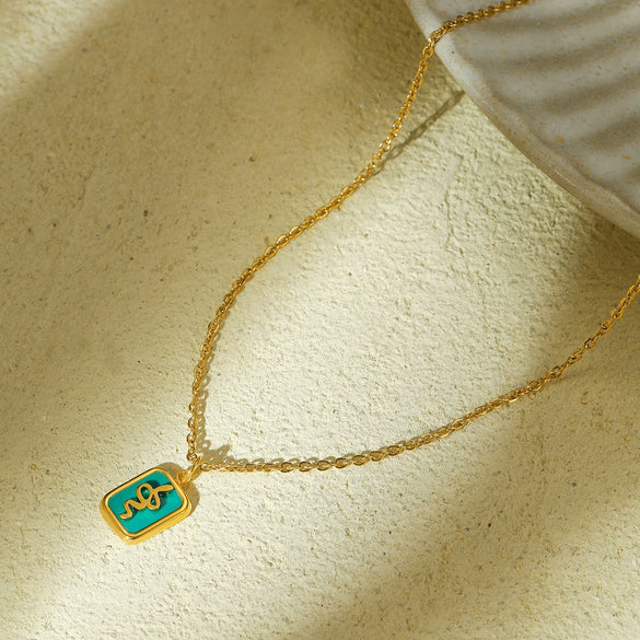 Wholesale Snakeshaped Religious Element Stainless Steel Necklace With Electroplating Treatment