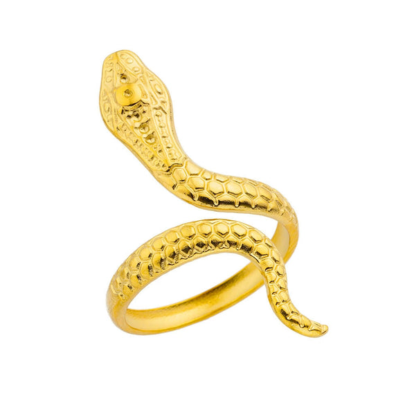 Wholesale Snakeshaped Stainless Steel Ring With Electroplating Geometric And Animal Zodiac Design
