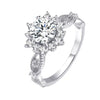 Wholesale Snow Flower Sterling Silver Moissanite Diamond Ring For Women With Electroplating Treatment Geometric Styling And Light Luxury Style