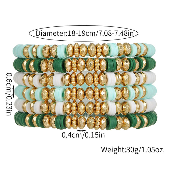 Wholesale Soft Clay Bracelet Set Geometric Polymer Ccb Handmade Unisex Friendship Couple Bracelet