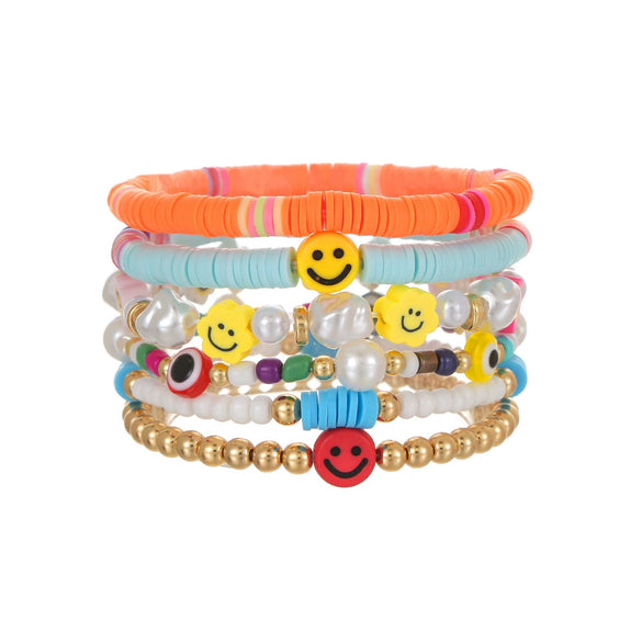 Wholesale Soft Clay Copper Beads Acrylic Geometric Handmade Unisex Bracelet