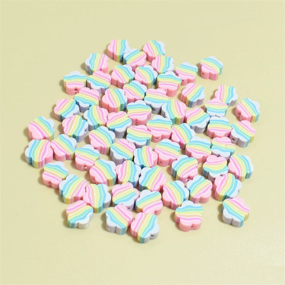 Wholesale Soft Polymer Clay Beads Heart Plum Blossom Five Pointed Star Mixed Diy Beaded Jewelry Accessories Loose Beads With Paint Design