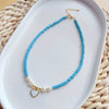 Wholesale Soft Pottery And Organic Glass Women's Bohemian Handmade Beaded Natural Love Pendant Necklace With Geometric Styling And Handwoven Treatment